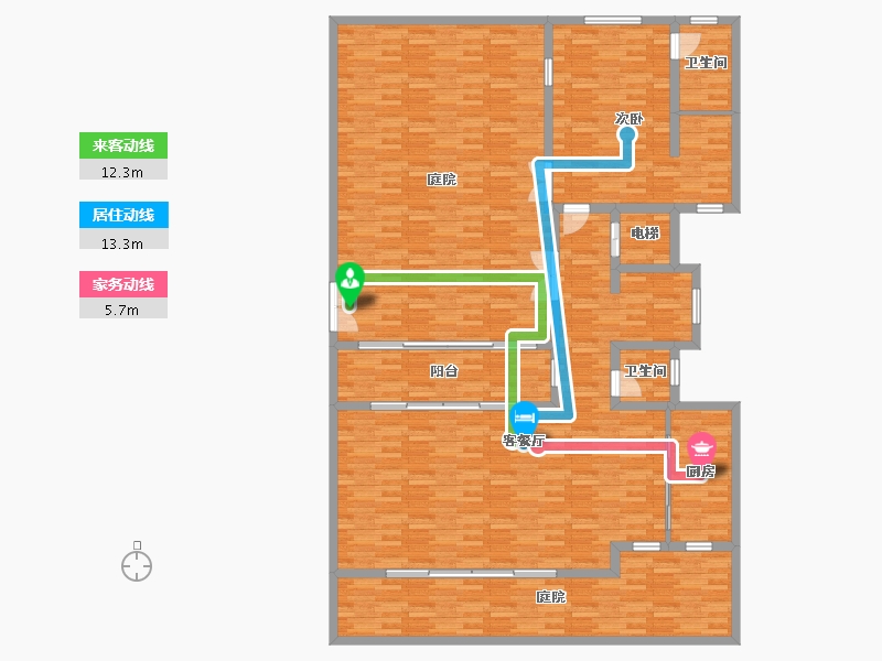 重庆-重庆市-欧麓花园城棠屿-193.13-户型库-动静线