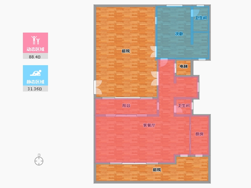 重庆-重庆市-欧麓花园城棠屿-193.13-户型库-动静分区