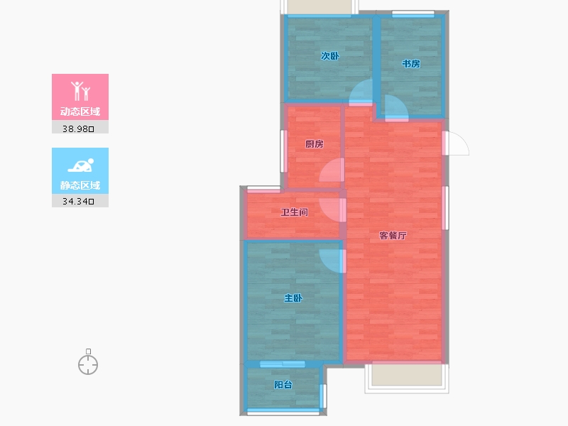 山东省-临沂市-皇城花园-64.88-户型库-动静分区