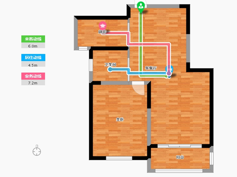 浙江省-嘉兴市-湖滨花园-74.00-户型库-动静线