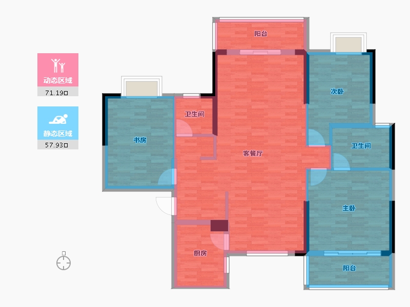 江苏省-盐城市-现代·森林国际城-116.92-户型库-动静分区