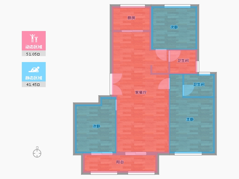 浙江省-湖州市-上实天澜湾-84.00-户型库-动静分区