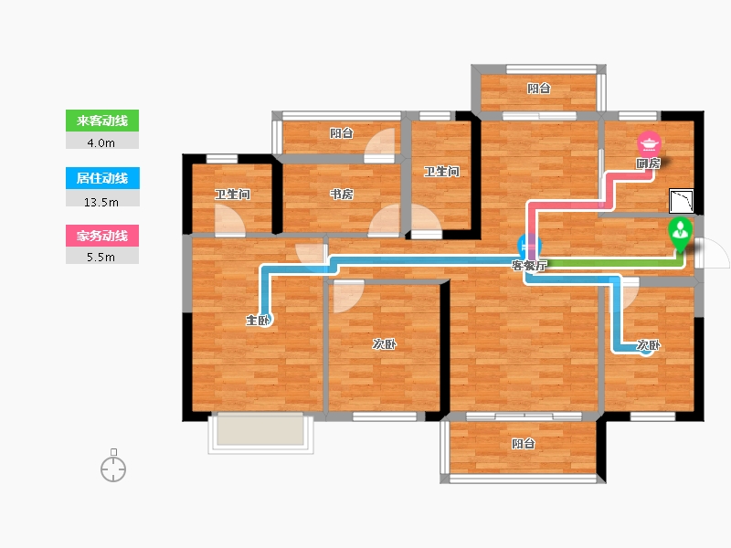 湖南省-长沙市-保利香槟国际-96.56-户型库-动静线