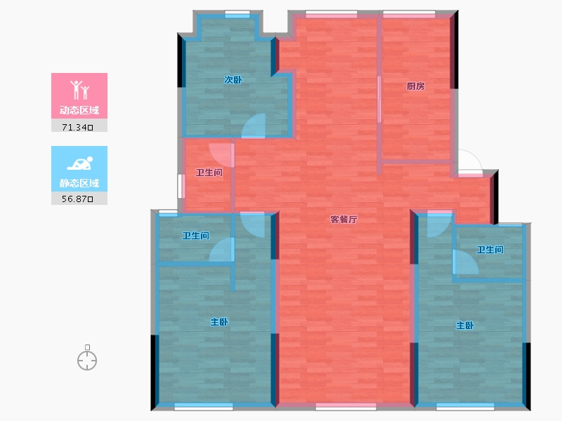 江苏省-扬州市-锦苑-116.19-户型库-动静分区