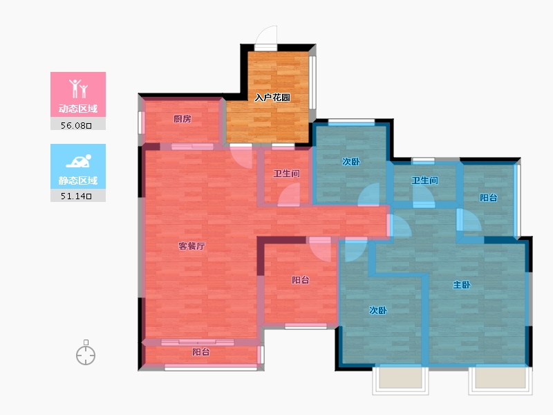 四川省-广安市-幸福里-103.21-户型库-动静分区