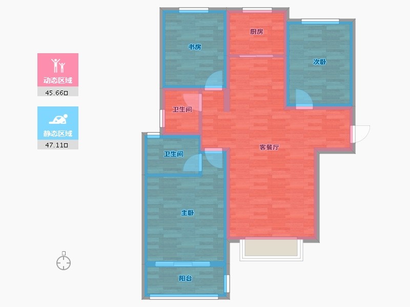 山西省-运城市-天茂和郡-82.56-户型库-动静分区