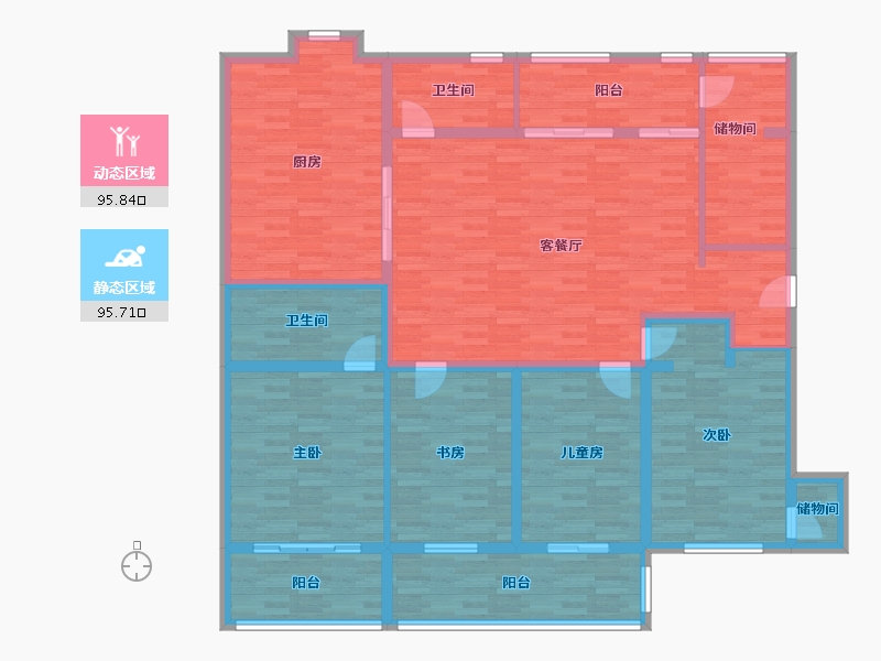 湖北省-武汉市-北环小区30号-173.15-户型库-动静分区