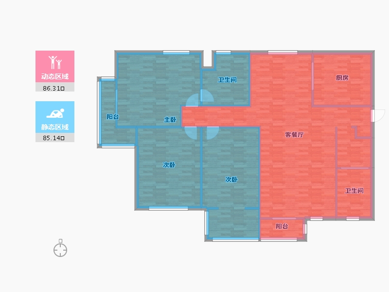 内蒙古自治区-鄂尔多斯市-维邦水岸新城-158.94-户型库-动静分区