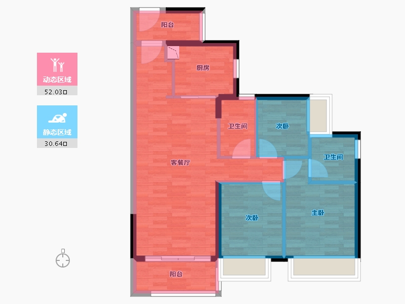 广东省-江门市-时代春树里-73.66-户型库-动静分区