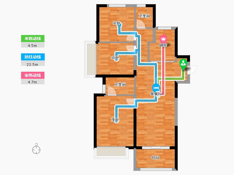 河南省-郑州市-东原阅城一期-84.93-户型库-动静线