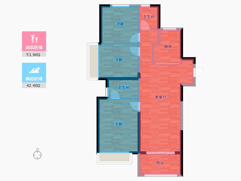 河南省-郑州市-东原阅城一期-84.93-户型库-动静分区