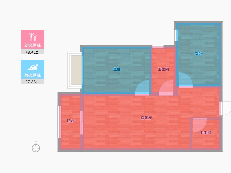 河北省-衡水市-滨湖国际-68.32-户型库-动静分区