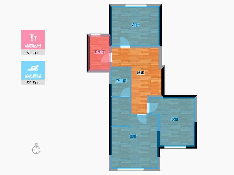 河南省-郑州市-龙湖锦艺城-62.55-户型库-动静分区