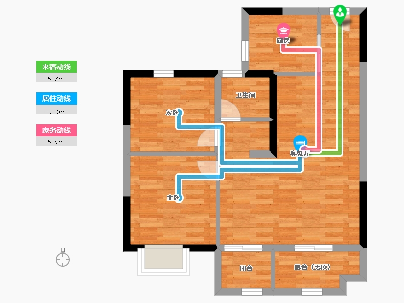 浙江省-嘉兴市-天凝原著-60.00-户型库-动静线