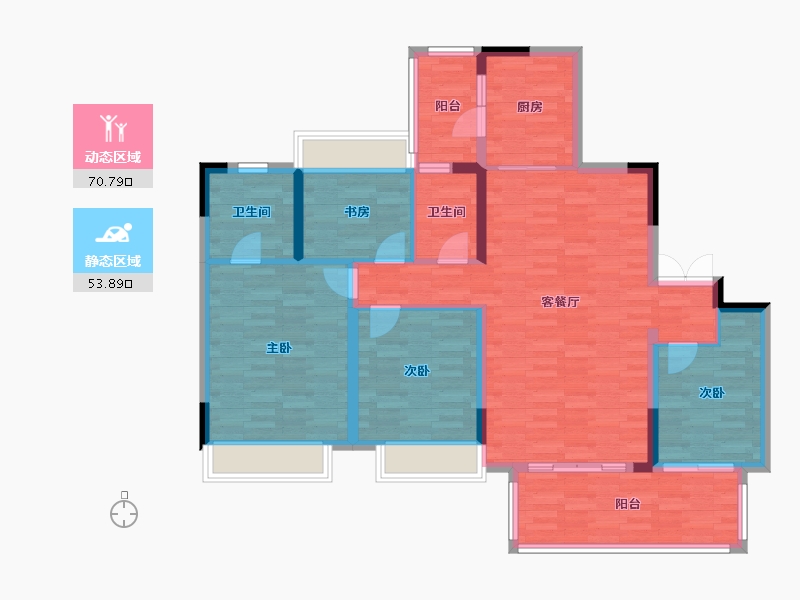 贵州省-毕节市-香林美域-112.25-户型库-动静分区