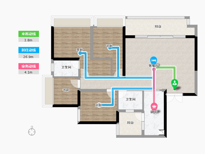 重庆-重庆市-铂悦·澜庭-109.57-户型库-动静线