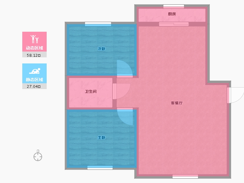 湖北省-荆州市-吉祥凤凰城-77.00-户型库-动静分区