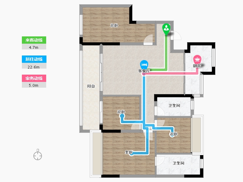 江苏省-无锡市-龙湖天璞-113.40-户型库-动静线