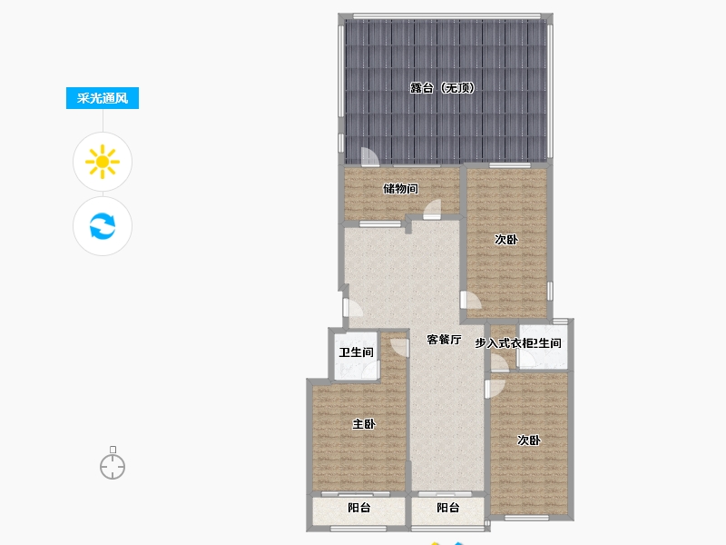 山东省-烟台市-紫薇郡-191.02-户型库-采光通风