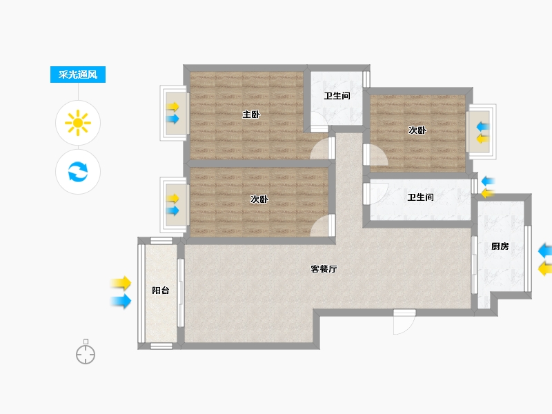 河南省-焦作市-广电花园-93.65-户型库-采光通风