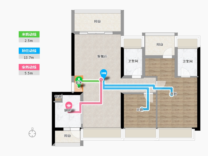 广东省-深圳市-天健天骄南苑-86.00-户型库-动静线