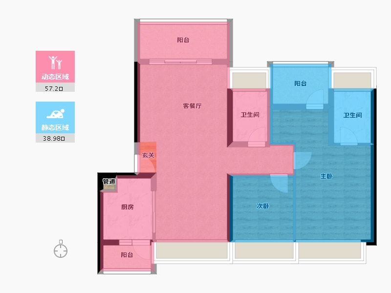 广东省-深圳市-天健天骄南苑-86.00-户型库-动静分区