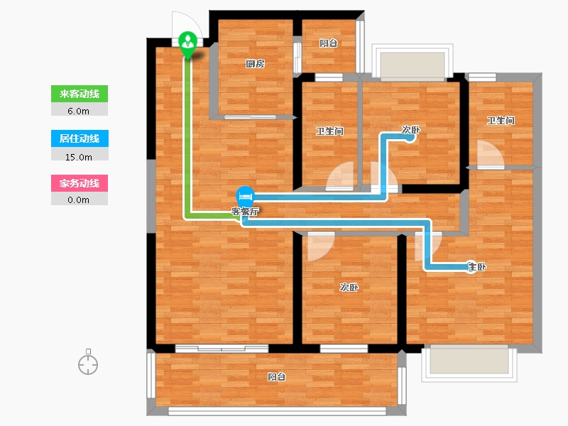 湖北省-宜昌市-中建・宜昌之星-96.78-户型库-动静线