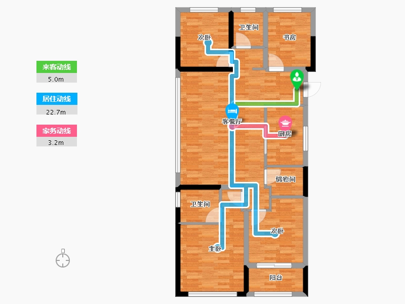 浙江省-杭州市-万达同心湾-90.10-户型库-动静线