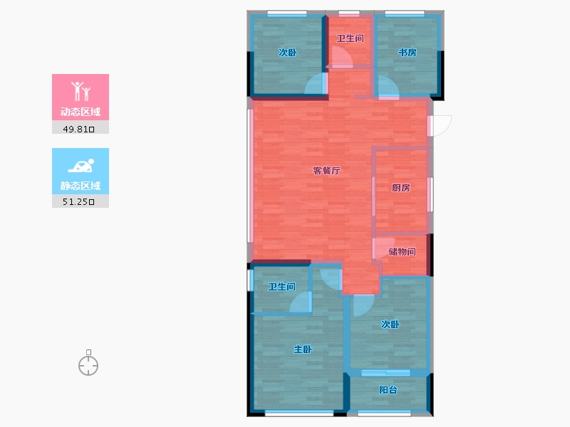 浙江省-杭州市-万达同心湾-90.10-户型库-动静分区