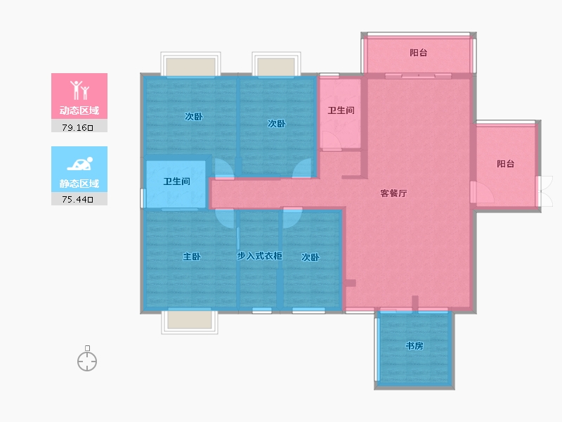 贵州省-贵阳市-碧龙花园-C区-139.05-户型库-动静分区