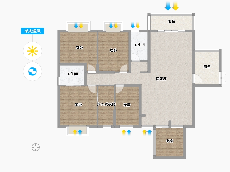 贵州省-贵阳市-碧龙花园-C区-139.05-户型库-采光通风