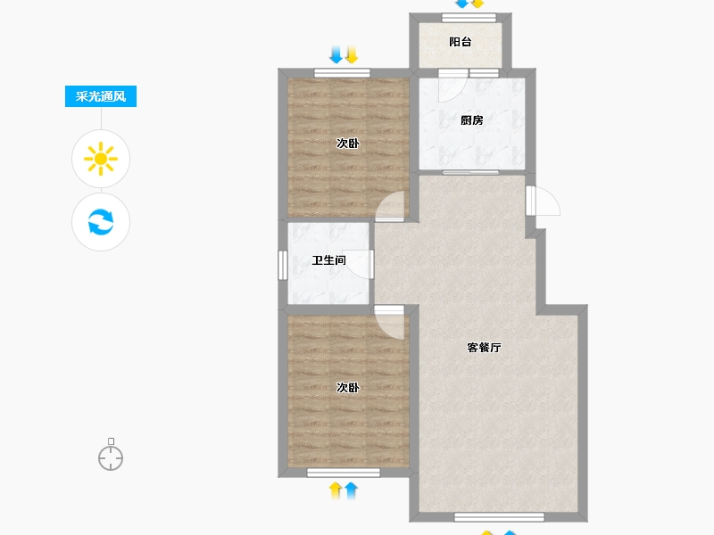 黑龙江省-哈尔滨市-溪山美郡-76.69-户型库-采光通风