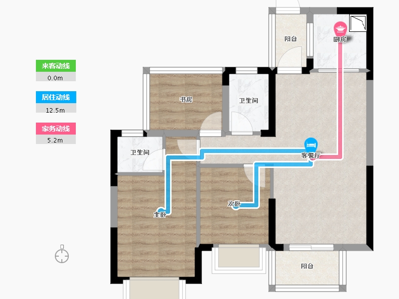 广西壮族自治区-南宁市-江宇都会明珠-64.85-户型库-动静线