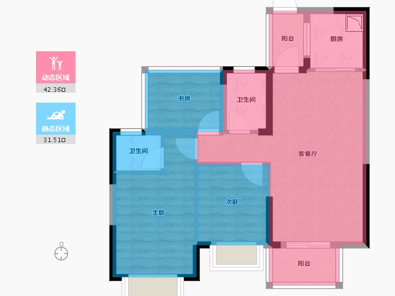 广西壮族自治区-南宁市-江宇都会明珠-64.85-户型库-动静分区