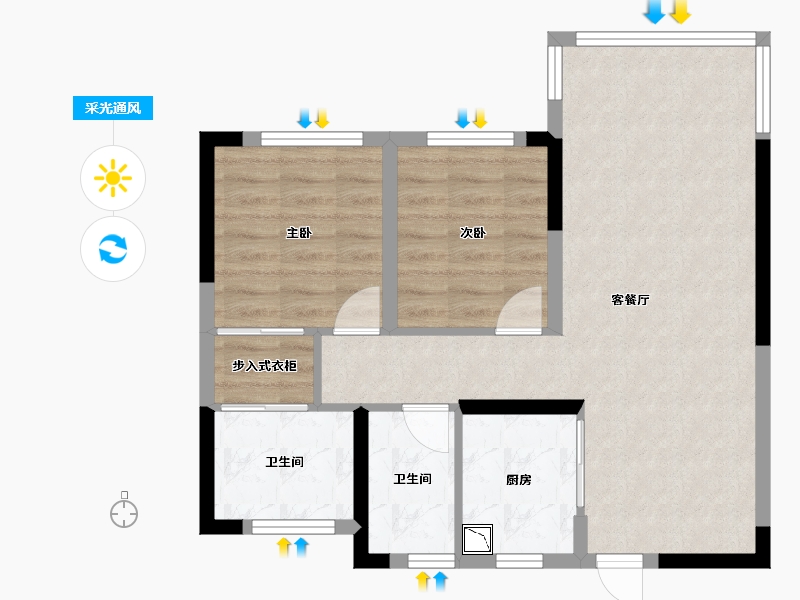 湖南省-长沙市-通号-65.80-户型库-采光通风