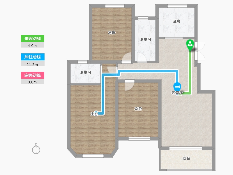 江苏省-扬州市-金沙美第-100.00-户型库-动静线