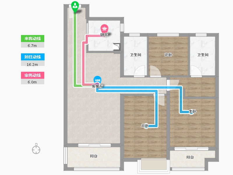 湖北省-武汉市-美联联邦生活区二期城仕-96.99-户型库-动静线