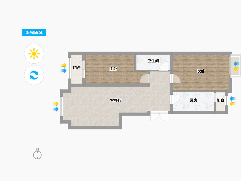 北京-北京市-万年花城三期-66.92-户型库-采光通风