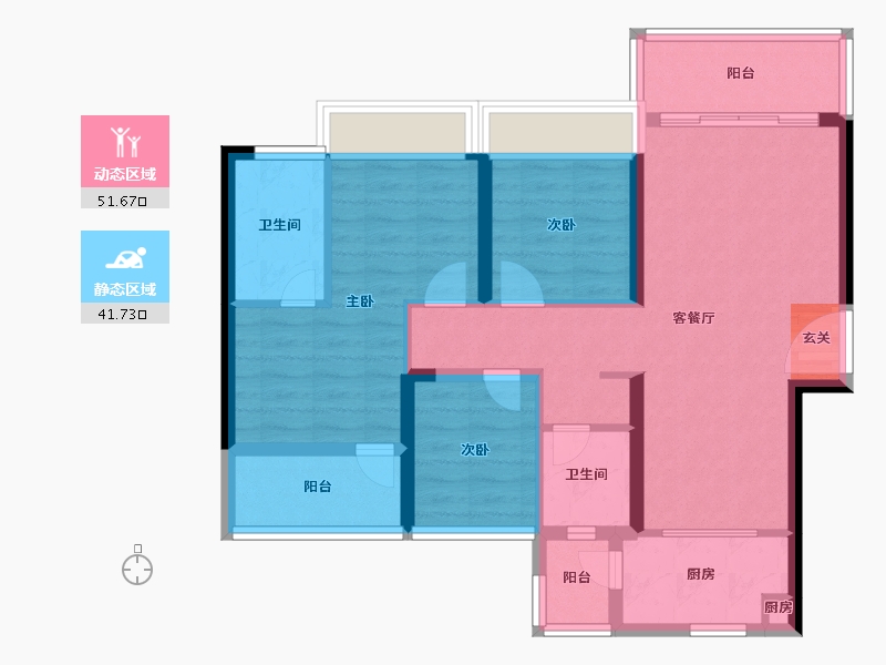 广东省-深圳市-仁恒公园世纪二期-82.40-户型库-动静分区