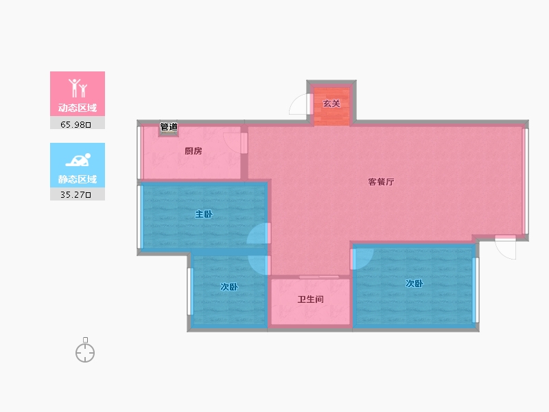 甘肃省-兰州市-海龙花园-91.42-户型库-动静分区