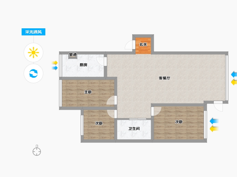 甘肃省-兰州市-海龙花园-91.42-户型库-采光通风