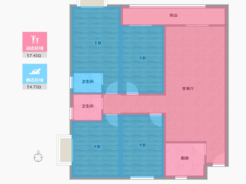 广东省-河源市-骏景花园3期-100.33-户型库-动静分区