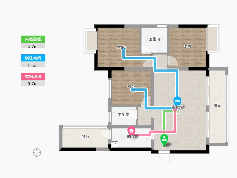 四川省-成都市-三利麓山城-86.25-户型库-动静线