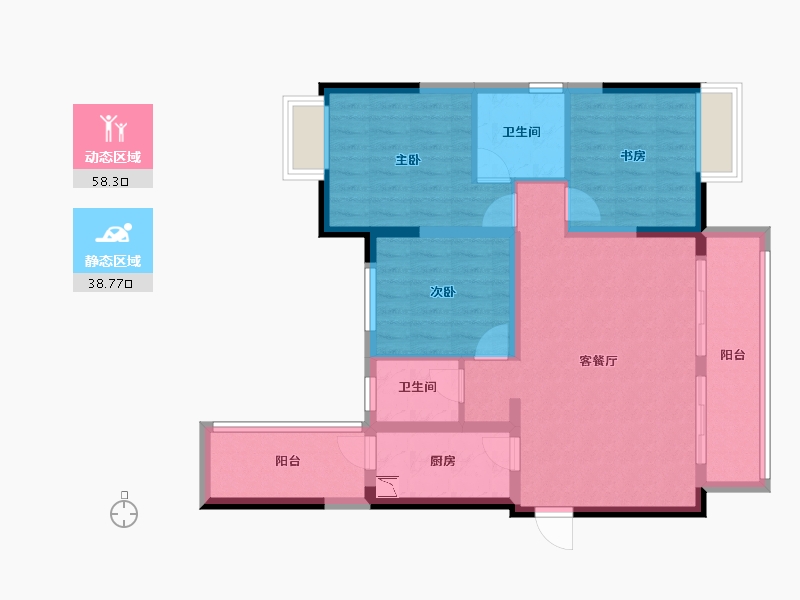 四川省-成都市-三利麓山城-86.25-户型库-动静分区