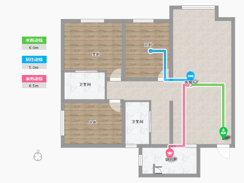 新疆维吾尔自治区-巴音郭楞蒙古自治州-56号小区-101.76-户型库-动静线