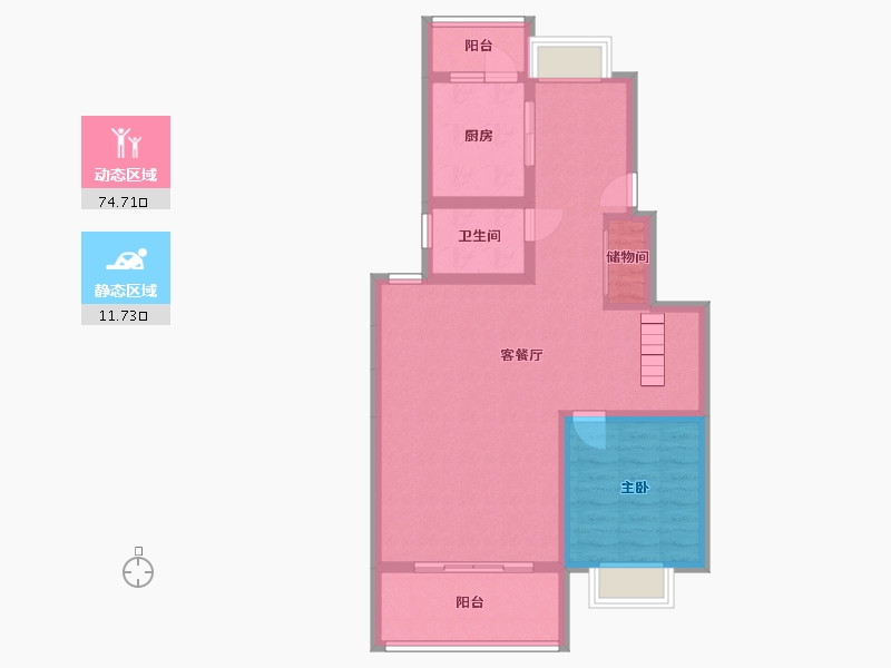 江苏省-苏州市-美之苑-77.41-户型库-动静分区