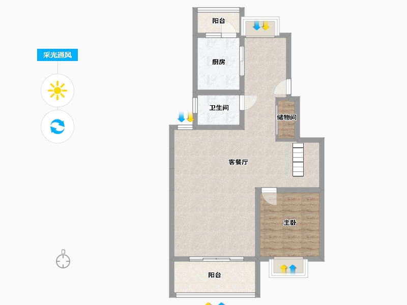 江苏省-苏州市-美之苑-77.41-户型库-采光通风