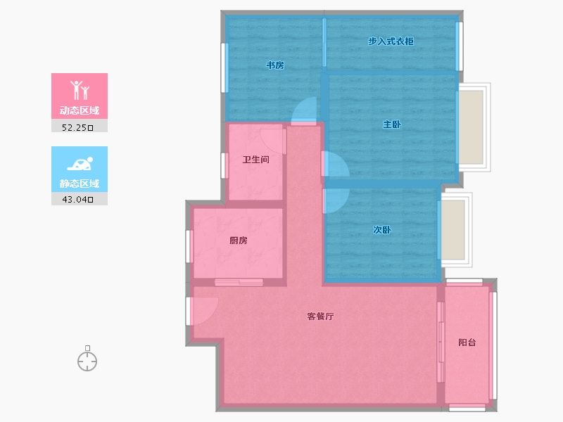 山西省-阳泉市-岭秀华庭-85.47-户型库-动静分区