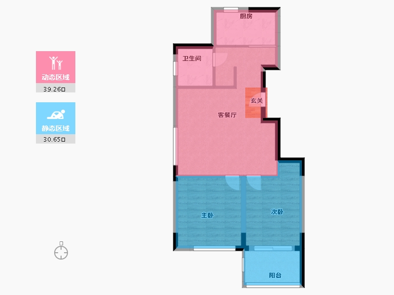 浙江省-宁波市-东城官邸-62.40-户型库-动静分区