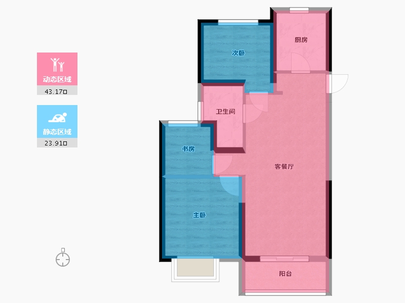 江苏省-南京市-银城云台天境-59.27-户型库-动静分区